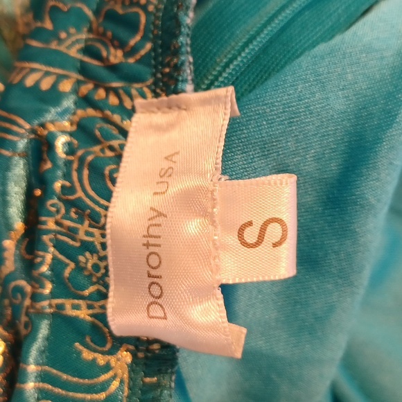 NEW Ssleeveless short dress gold and green 5407 - Picture 5 of 8